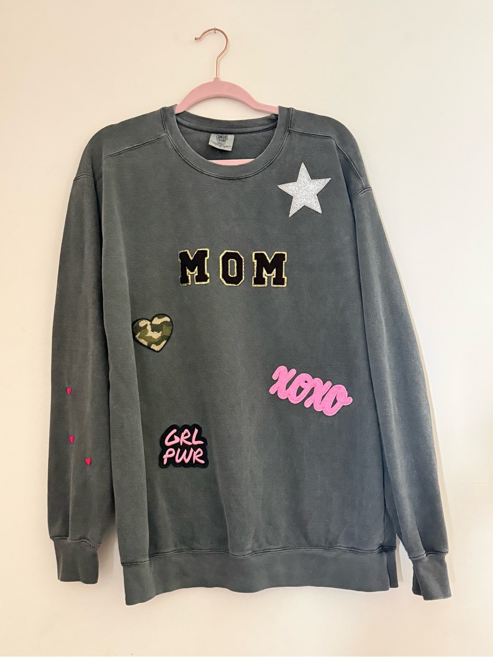 Comfort colors MOM patchwork sweatshirt